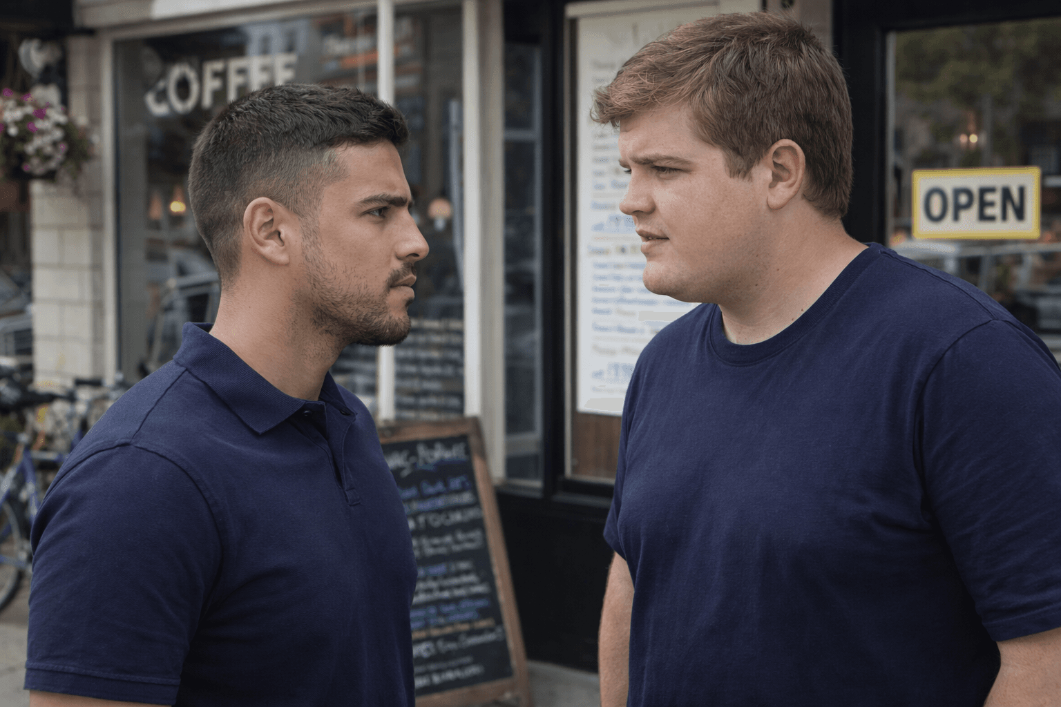 I clocked the scene the moment I stepped across the street. Midday. Quiet block. Too quiet for a coincidence. John stood outside the café like a man pretending he was waiting for a thought to finish. Coffee untouched. Eyes alert. Then Juan Morales appeared from the left—Dr. Rivera’s live-in assistant, if my notes were right. He didn’t hesitate. That told me plenty. You don’t walk straight into someone’s space like that unless the meeting was already agreed upon. They didn’t shake hands. No introductions. Just a lean-in—subtle, practiced. John’s shoulders angled inward, Juan’s stance open but guarded. The kind of body language you see when two people know each other better than they’re letting on. A few words exchanged. Low volume. Juan glanced toward the café window, then back to John. John smiled, but it never reached his eyes. The whole thing lasted less than a minute. Too short for catching up. Too tense for small talk. When they split, they went opposite directions without looking back. That’s not how casual encounters end. That’s how you leave when you don’t want witnesses—or questions. Whatever passed between them didn’t happen by accident. And whatever it was, it had nothing to do with coffee.